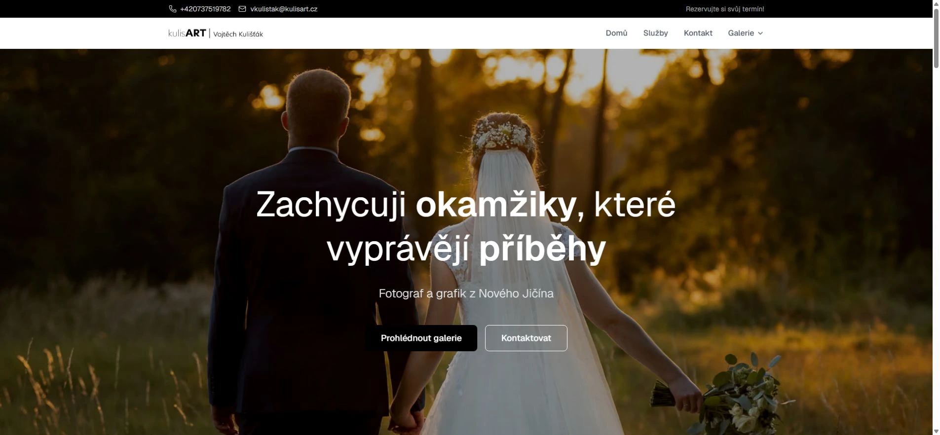 Náhled projektu: kulisART — web pro fotografa a grafika